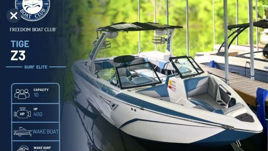 Freedom Boat Club reservation image for Surf & Turf