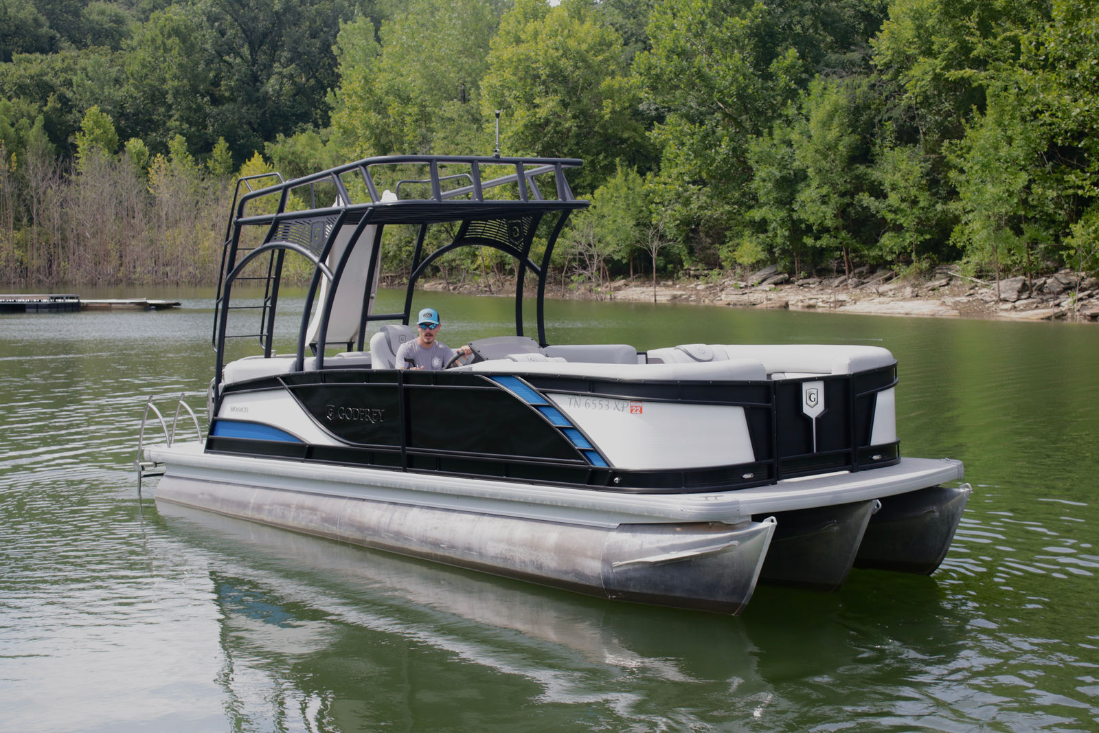 Cobra double-decker Monaco Sundeck with its slide at Hidden Harbor Marina